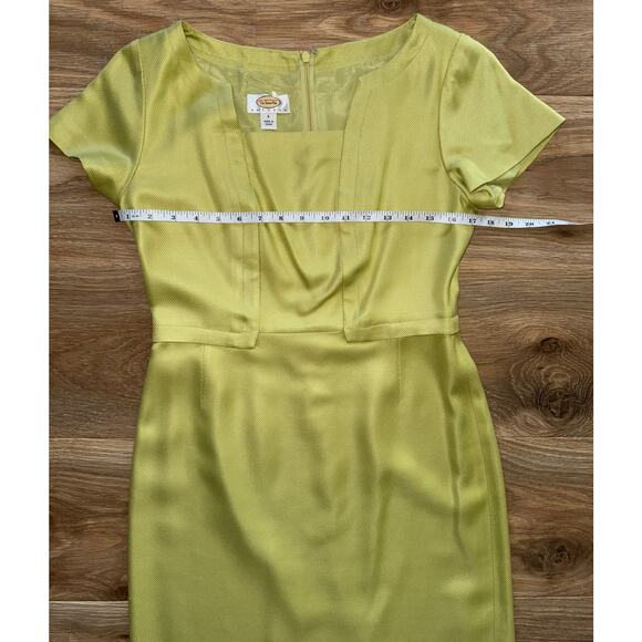 TALBOTS silk/wool blend green sheath dress - size 6 Petite - Picture 7 of 10
